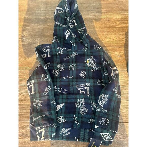 Polo Ralph Lauren Boys, size 7, Hoodie All Over Print, NWT - Picture 1 of 6